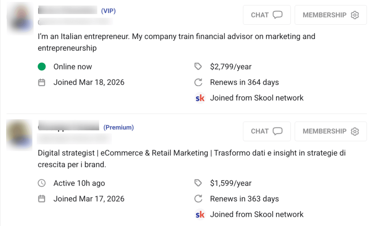 Nuovi membri Scalers+ - VIP e Premium iscritti oggi